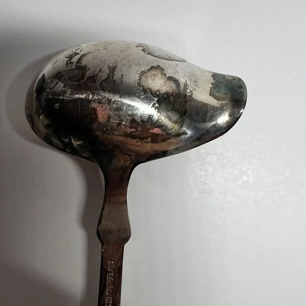 Vintage Norway Silverplate Gravy Ladle Marked 60 Gr NM Pierced Handle 6